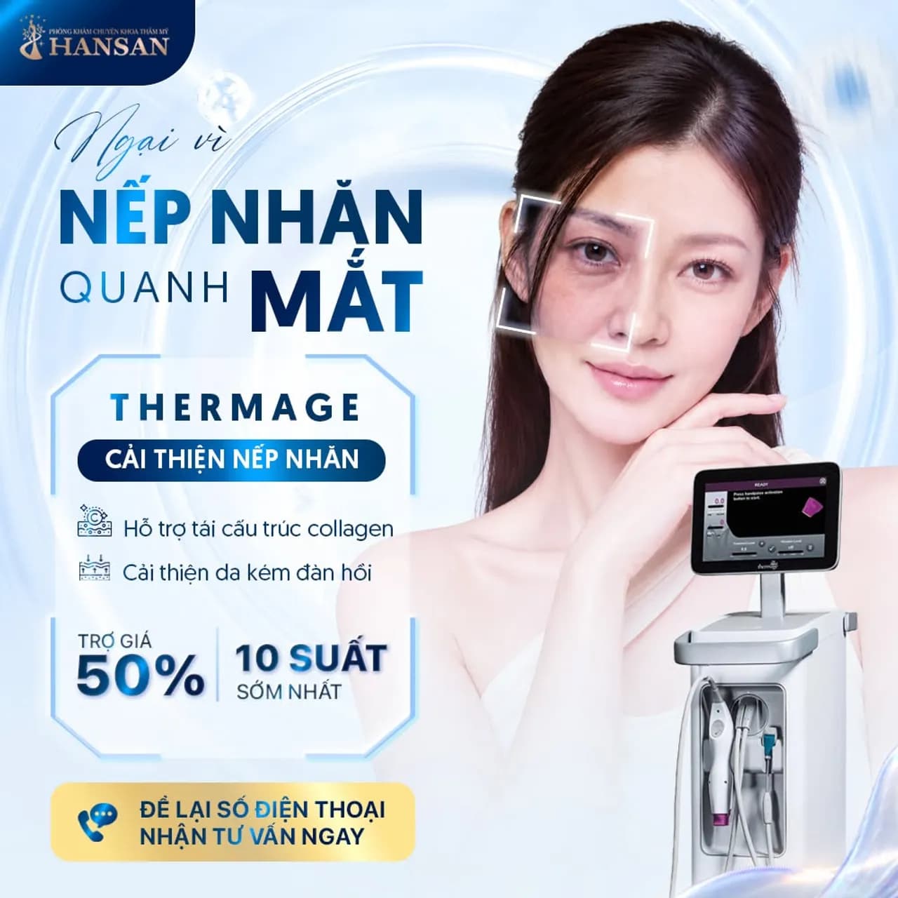 THERMAGE CHO TUỔI 45 — KHI NẾP NHĂN QUANH MẮT BẮT ĐẦU ĐƯỢC CHÚ Ý ✨